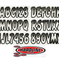 Hardline Boat Lettering Registration Kit 3 in. - 200 White/Black