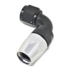 Russell Performance -10 AN Black/Silver 90 Degree Full Flow Hose End