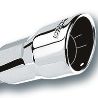 Borla 2.25in Inlet 3.5in Round Rolled Angle Cut Intercooled Outlet x 6.5in Long Embossed Tip