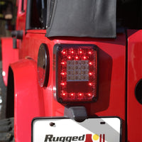 Rugged Ridge Led Tail Light Set Smoke 07-18 Jeep Wrangler