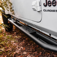 Rampage 20-22 Jeep Gladiator SRS Sidebar Rock Crawler Steps - Black