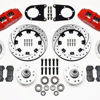 Wilwood Dynapro 6 Front Hub Kit 12.19in Drilled Red 37-48 Ford Psgr. Car Spindle