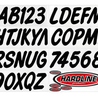 Hardline Boat Lettering Registration Kit 3 in. - 400 Black Solid