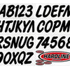 Hardline Boat Lettering Registration Kit 3 in. - 400 Black Solid