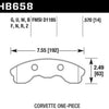 Hawk 2010-2013 Chevy Corvette Grand Sport (One-Piece Pads) ER-1 Motorsports Front Brake Pads