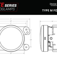 Diode Dynamics Elite Series Type M Fog Lamps - Yellow (Pair)