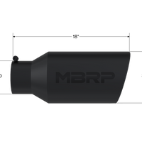 MBRP Universal Tip 8in OD Rolled End 5in Inlet 18in Length T304 - Black