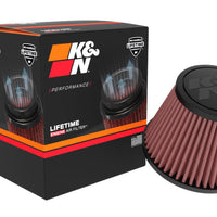 K&N Universal Clamp-on Air Filter 2in Flange ID 5-3/16in Base 3-1/2in Top 3-11/16in Height w/ Vent