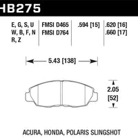 Hawk 97-98 Acura CL 2.2L Base Front ER-1 Brake Pads