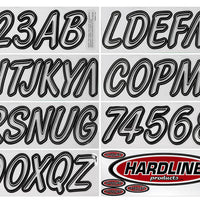 Hardline Boat Lettering Registration Kit 3 in. - 400 Silver/Black