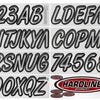 Hardline Boat Lettering Registration Kit 3 in. - 400 Silver/Black