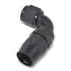 Russell Performance -4 AN Black 90 Degree Full Flow Hose End