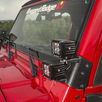 Rugged Ridge 97-06 Jeep Wrangler TJ Textured Black Dual A-Pillar Light Mount