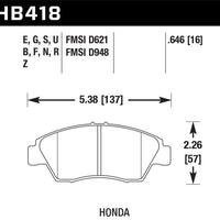 Hawk 13-14 Acura ILX 1.5L Hybrid Incl.Shims Pad Springs Front ER-1 Brake Pads