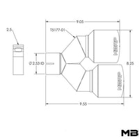 MBRP Universal T304 SS Dual Tip 4in OD/2.5in Inlet