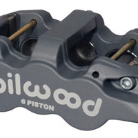 Wilwood Caliper-Aero6-L/H - Black Anodize (.80 Thk Pad) 1.62/1.12/1.12in Pistons 1.25in Disc