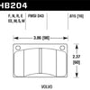 Hawk 90-93 Volvo 240 2.3L Base Front ER-1 Brake Pads