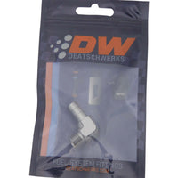 DeatschWerks Metric M12 to 3/8in Hose Barb 90-Degree Fitting w/ Venturi Port - Anodized DW Titanium