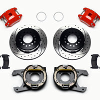 Wilwood D154 P/S P-B Kit Drilled-Red Chevy 12 Bolt 2.75in Off w/ C-Clips