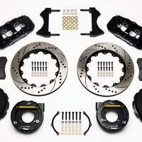 Wilwood AERO4 Rear P-Brake Kit 14.00in Drilled Ford 8.8 w/2.5in Offset-5 Lug