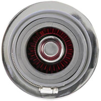 K&N Universal Air Filter Chrome Round Tapered Red - 4in Flange ID x 1.125in Flange Length x 5.5in H