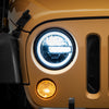 Raxiom 97-18 Jeep Wrangler TJ/JK 7-Inch LED Headlights w/ Halos- Black Housing (Clear Lens)