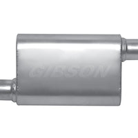 Gibson MWA Superflow Offset/Offset Oval Muffler - 4x9x14in/3in Inlet/3in Outlet - Stainless