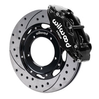 Wilwood 69-89 Porsche 911 Front Superlite Brake Kit 3.5in MT Drilled & Slotted Face - Black