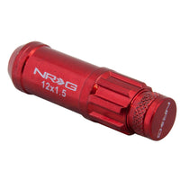 NRG 700 Series M12 X 1.5 Steel Lug Nut w/Dust Cap Cover Set 21 Pc w/Locks & Lock Socket - Red