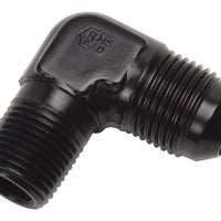 Russell Performance -6 AN to 3/8in NPT 90 Degree Flare to Pipe Adapter (Black)