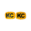 KC HiLiTES Retro 5in x 7in Rectangular Yellow Vinyl Light Cover w/ Black KC Logo (Pair)