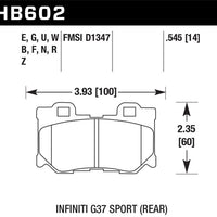 Hawk 14-19 Infiniti Q50 Rear ER-1 Brake Pads