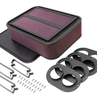 K&N Custom Racing Air Filter - Rectangular Carbon Fiber 4in Air Box w/ 2.75in Air Horn