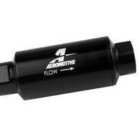 Aeromotive In-Line Fuel Filter 40-M Stainless Mesh Element ORB-10 Port (Bright-Dip Black) 2in. OD