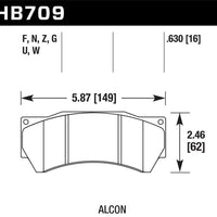 Hawk Performance Alcon Mono 6, Model 4497 HPS Street Brake Pads