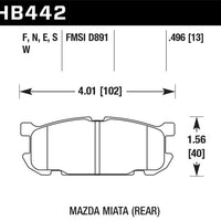 Hawk 01-03 Mazda Miata 1.8L Base Pads Only Rear ER-1 Brake Pads