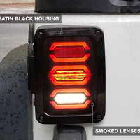 Raxiom 07-18 Jeep Wrangler JK LED Tail Lights- Black Housing (Smoked Lens)