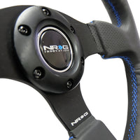 NRG Reinforced Steering Wheel (320mm) Black Leather w/Blue Stitching