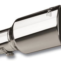 Borla Universal Polished Tip Single Round Rolled Angle-Cut w/Clamp (inlet 2 1/2in. Outlet 4 x 4in) *