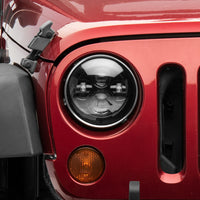 Raxiom 97-18 Jeep Wrangler TJ/JK Axial Series LED Daymaker Headlights- Black Housing (Clear Lens)