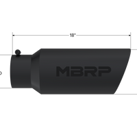 MBRP Universal Tip 7in O.D. Rolled End 5in inlet 18in length Black