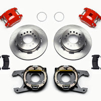 Wilwood D154 P/S Park Brake Kit Red Chevy 12 Bolt 2.75in Off w/ C-Clips