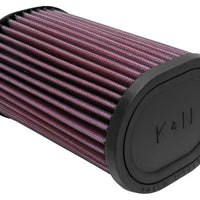 K&N Filter Universal Rubber Oval Straight 4.5in OL x 3.75in OW x 7in Height 20 Degree Angle