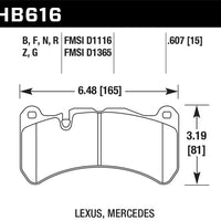 Hawk 05-06 Mercedes-Benz CLK55 AMG ER-1 Front Brake Pads (For Brembo Calipers)