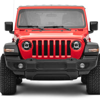 Raxiom 18-22 Jeep Wrangler JL/ JT 9-Inch LED Headlights w/ DRL and Halo- Black Housing (Clear Lens)