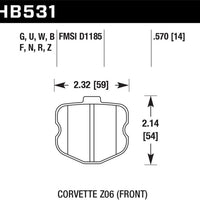 Hawk 2008 Chevrolet Corvette 7.0L 427 Limited Edition Z06 (Incl.Shims Pins) Front ER-1 Brake Pads