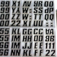 Hardline Snowmobile Lettering Registration Kit 2 in. - 500 Black/Silver