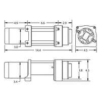 Superwinch 4500 LBS 12V DC 15/64in x 50ft Steel Rope Terra 4500 Winch - Gray Wrinkle