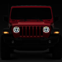 Raxiom 18-22 Jeep Wrangler JL/ JT 9-Inch LED Headlights w/ DRL and Halo- Black Housing (Clear Lens)