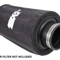 K&N Universal Round Tapered Filter Wrap - Black - 6in Base ID x 4.625in Top ID x 9in Height